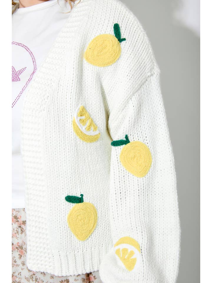 CRÈME (CONSEIL GRANDE TAILLE) GILET PULL CITRON 3D en vente sur Faire