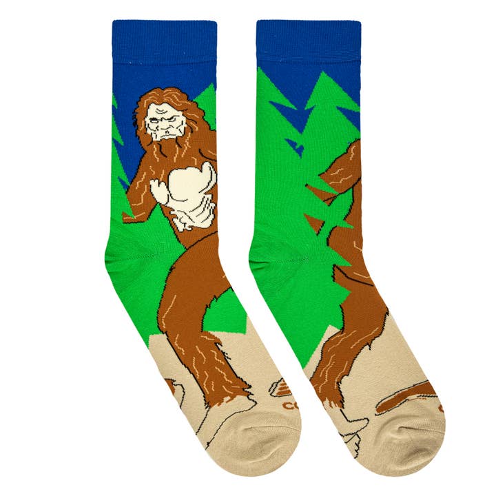 Cool Socks - Wholesale Socks - Men's - Sasquatch - Mens Crew Folded