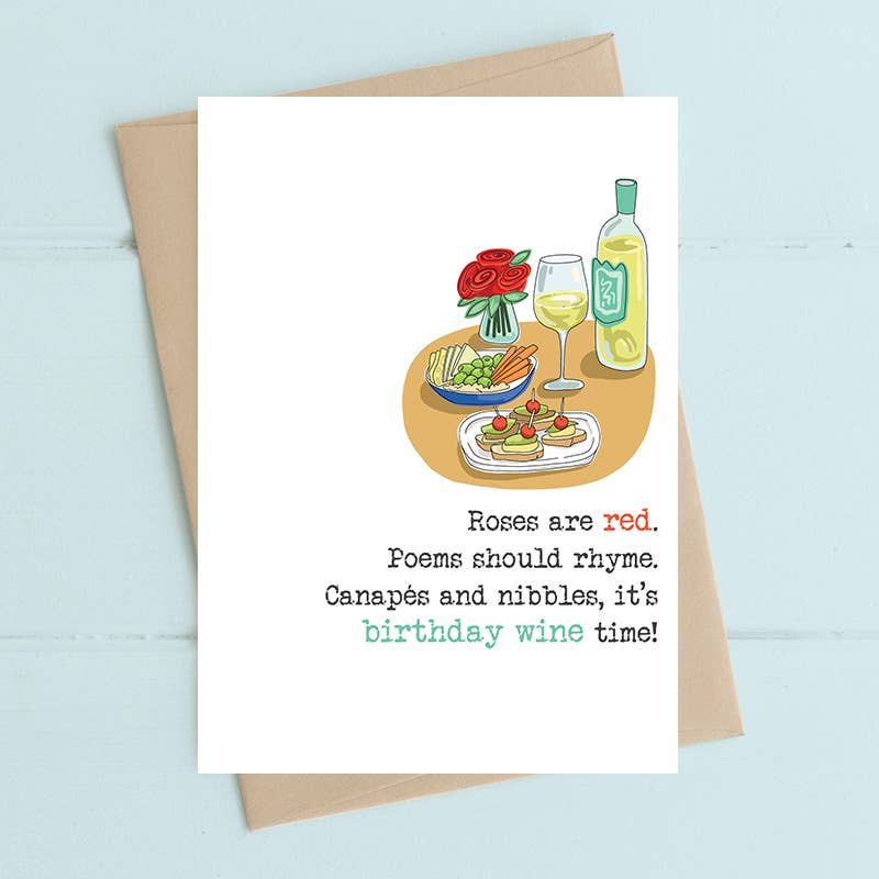Dandelion Stationery – wholesale Birthday card – Birthday wine time - Greetings Card0
