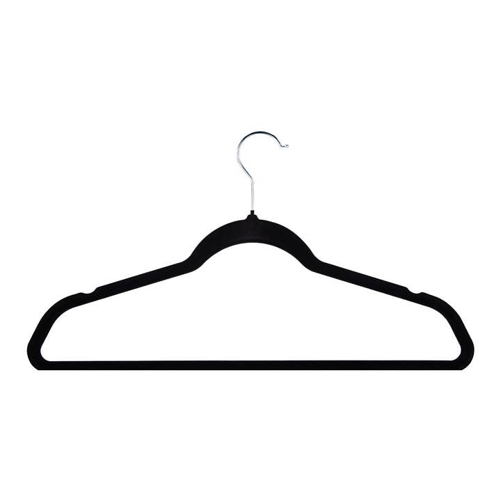 Store Supply Warehouse - Wholesale Clothes Hangers - 18" Black Velvet Hangers - Case of 502
