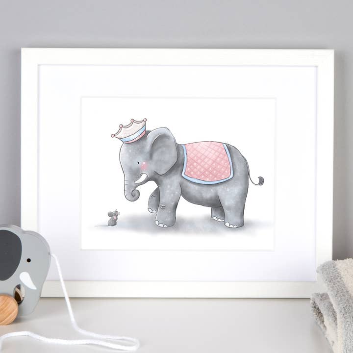 Elephant and Mouse Print for wholesale by Little Sharks