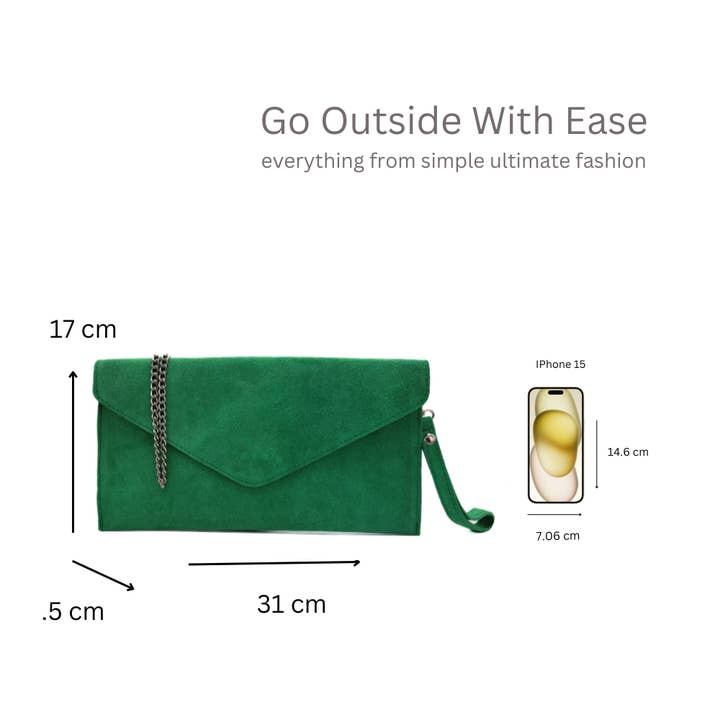 Kitise – wholesale Clutch bag – women's – Italian Suede Envelope Clutch Messenger Handbag