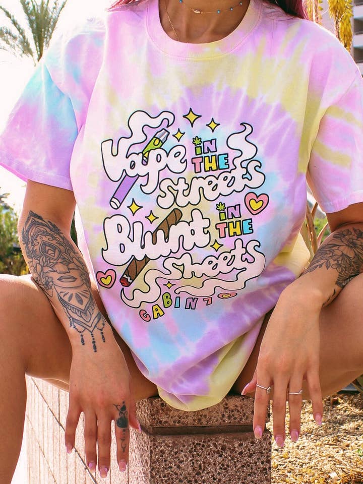 Cabin 7 Originals - Wholesale T-Shirt (Graphic) - Women's - Vape in the Streets Tie Dye T-Shirt