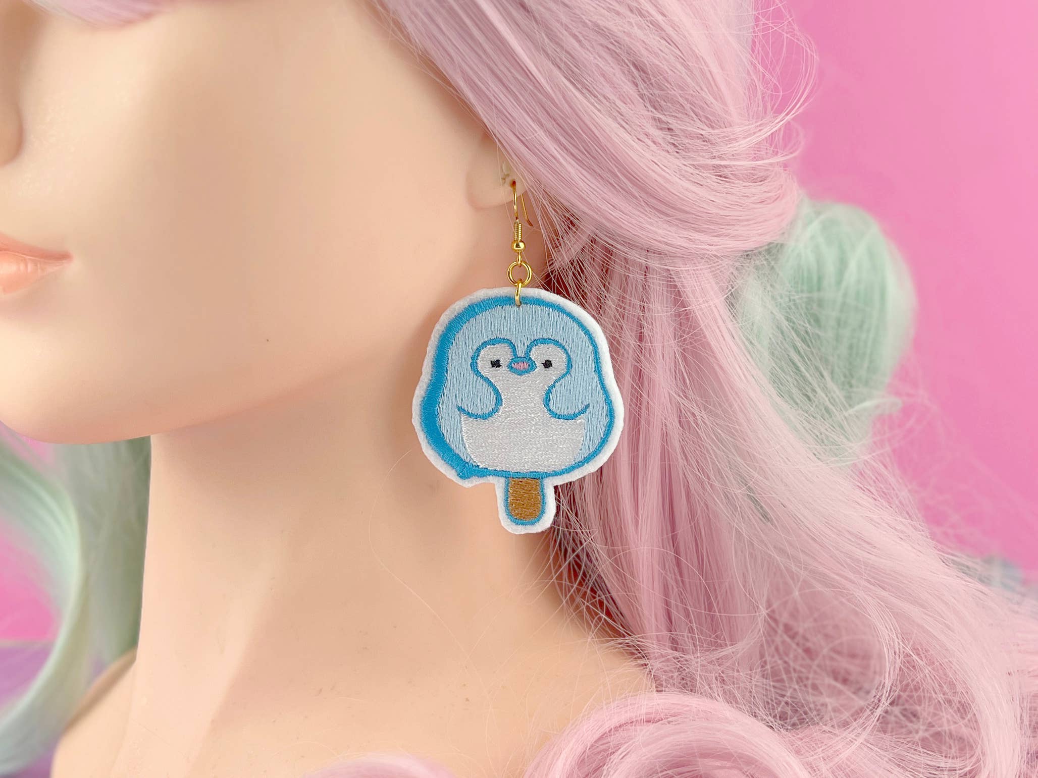 Kawaii Hair Candy - Wholesale Dangle Earrings - Cute Kawaii Style Chibi Penguin Popsicle Earrings2