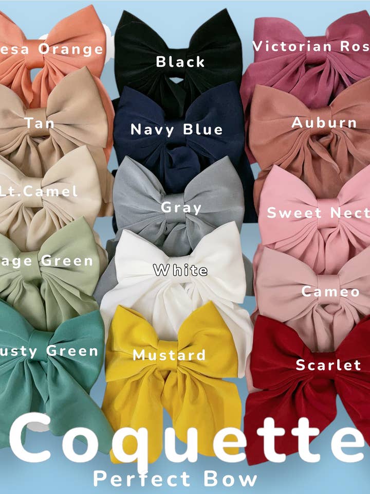 Nœuds Coquette de 4,5 pouces x 5,5 pouces disponibles en 15 couleurs. pour la vente par Kids Charm Online