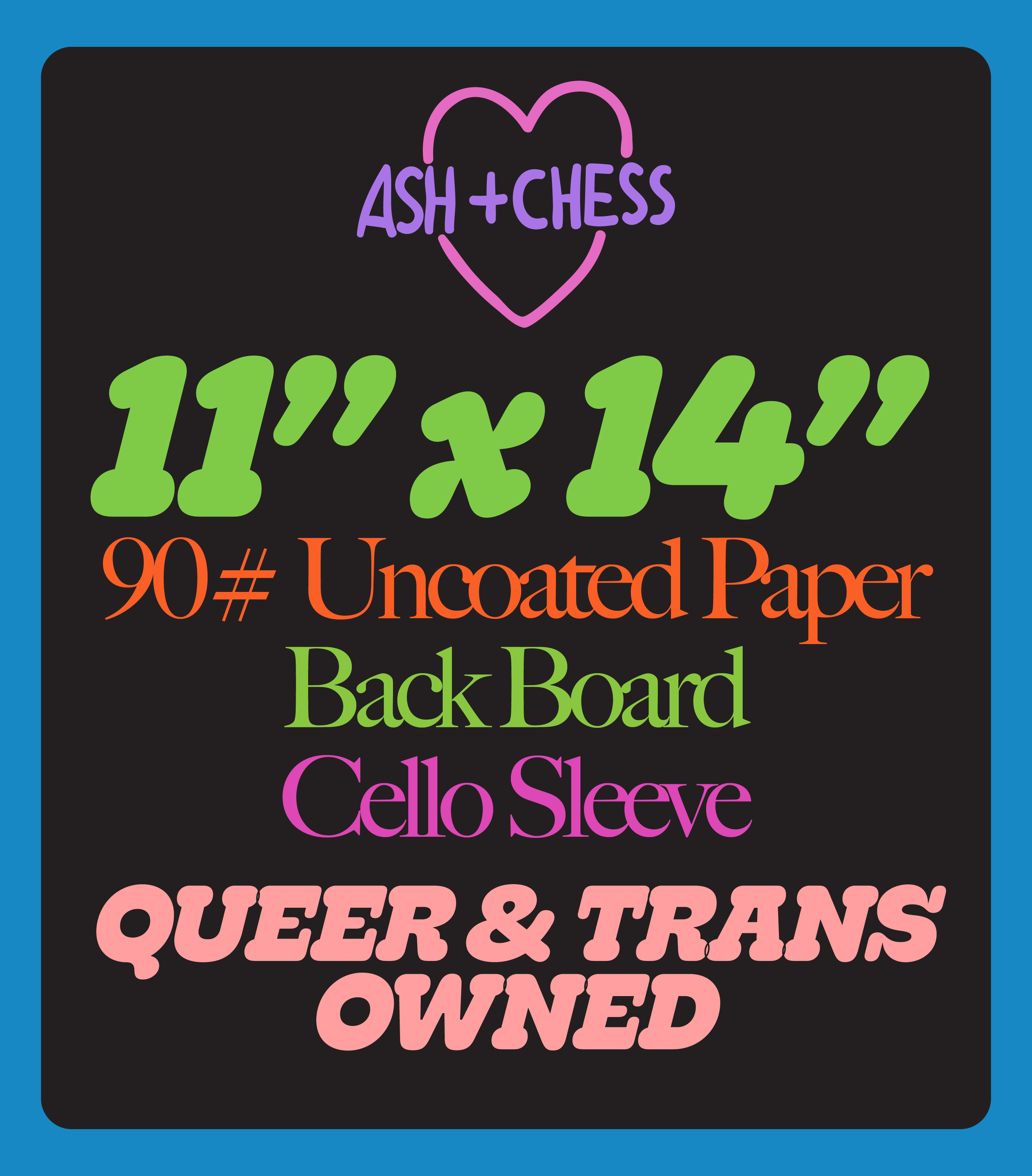 Ash + Chess - Wholesale Art Print - 11" x 14" Seeds Risograph Print1