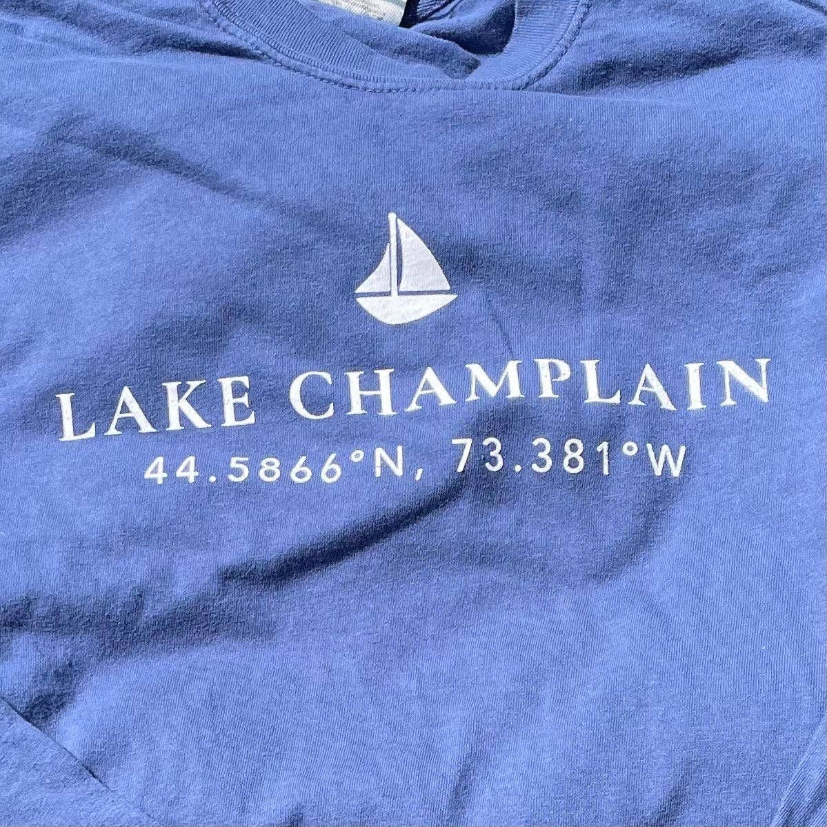 Just Wandering Co. - Wholesale Screen Printed T-Shirt - Unisex - Lake Champlain Long Sleeve Shirt | Plattsburgh, New York | B7