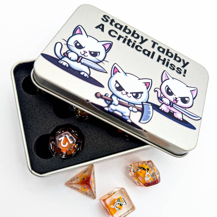 Boîtes à Dés Chat (Stabby Tabby) pour la vente par Mystery Dice Goblin