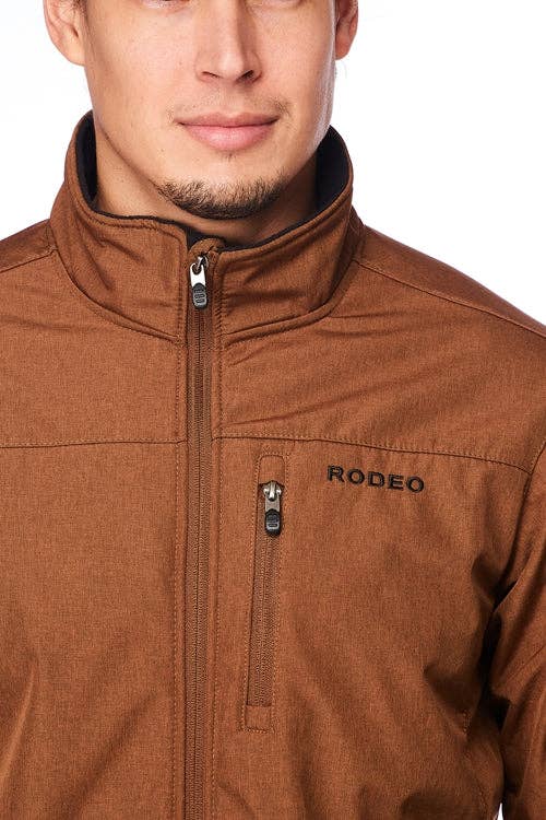 Rodeo Clothing - Wholesale Jacket - Men's - EMBROIDERY SOFTSHELL-COGNAC-BLACK2