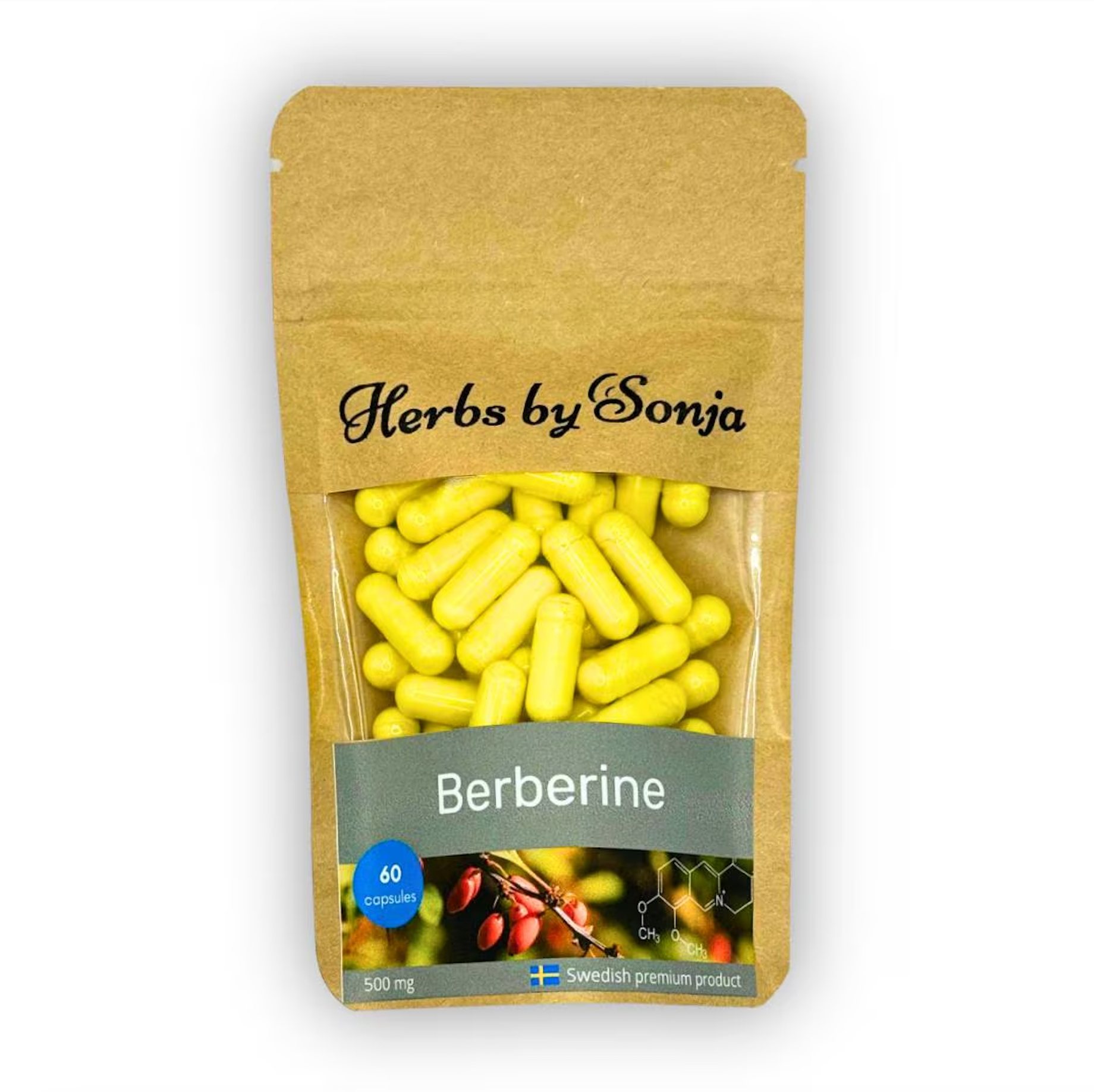 Herbs By Sonja - Natural health supplements - Wholesale Oral Supplement/Vitamin - Berberine HCL 500mg capsules – 97% Pure | Pure & Vegan4