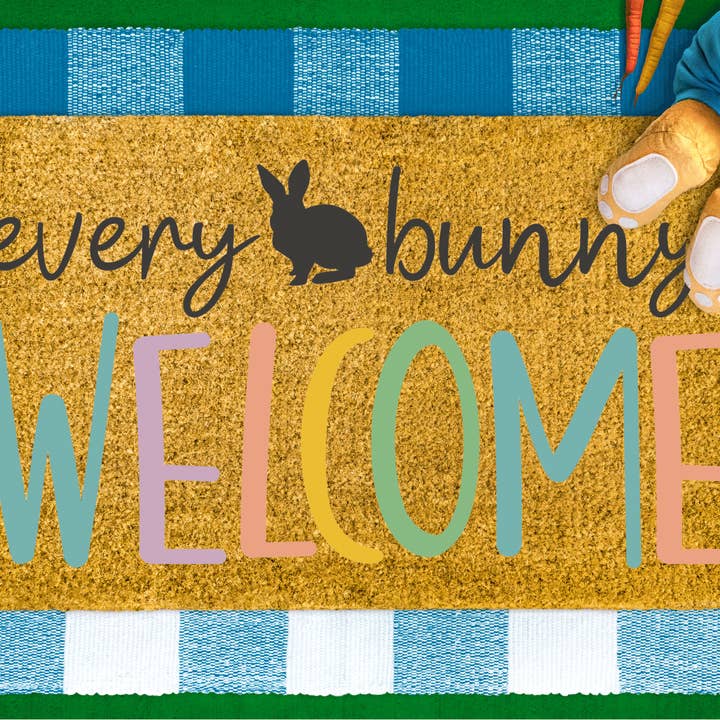 Varje kanin Välkommen - påsk - 30x18" Coir dörr matta - DECOE- för wholesale av DecoExchange