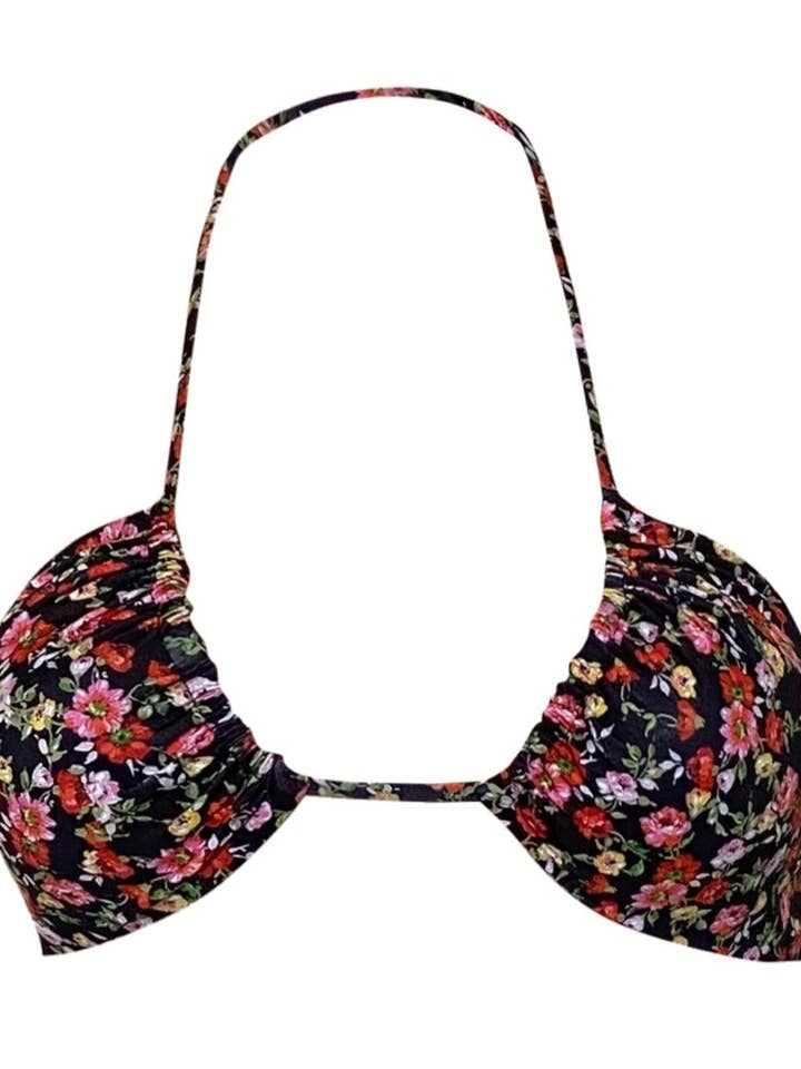 Top Iris - Flores Negro para venta al por mayor de Helwa Swimwear