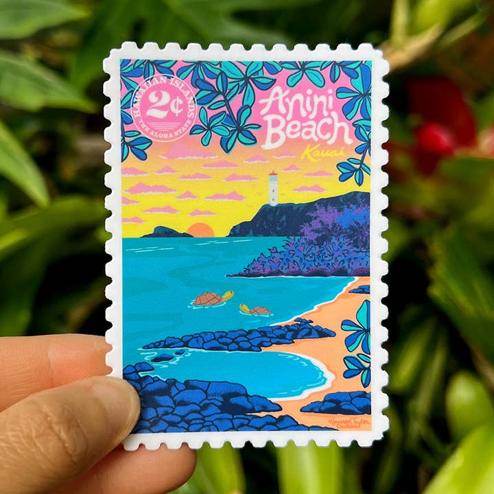 ANINI BEACH STICKER - SMALL for wholesale by Lauren Taylor Creations