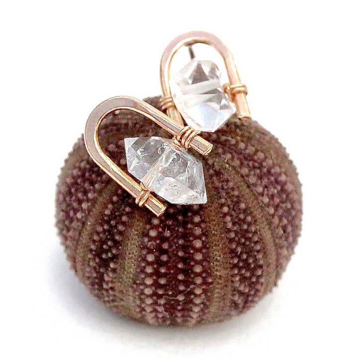 Alana Douvros Jewellery - Wholesale Knopjes/oorstekers - Herkimer Diamond Staple Studs 0