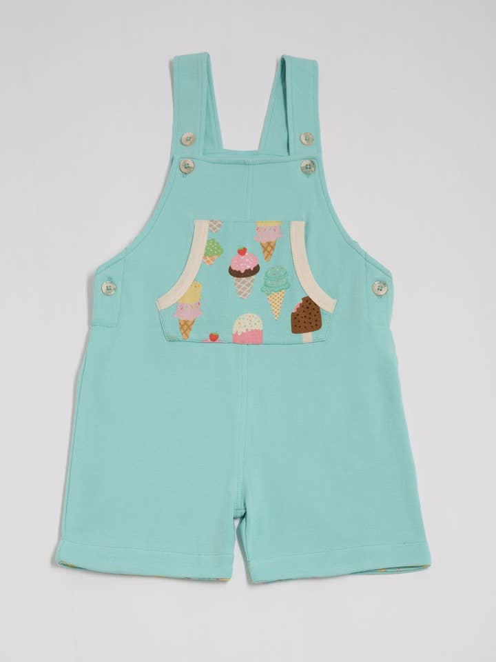 Ice Cream Sundays Short Dungarees for wholesale by Playtime Prints