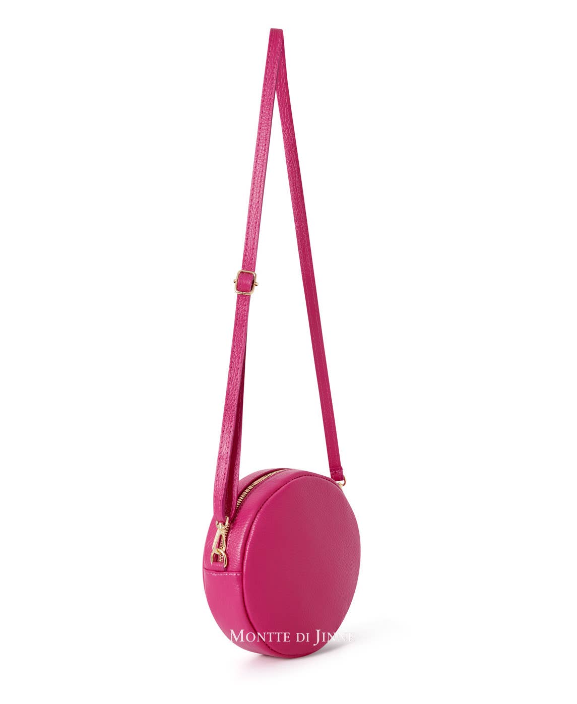 MONTTE DI JINNE - Vente Sac à bandoulière – femme - Sac rond en cuir véritable fait main en Italie avec pompon16