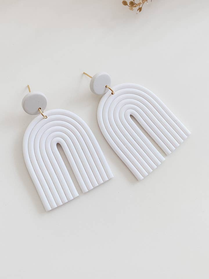 Chic Minimal White and Nude Statement Rainbows for wholesale by Florence and Fig