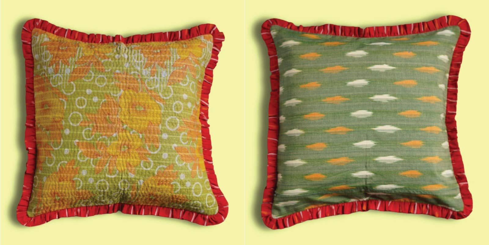 Annahmol - Wholesale Throw Pillow Cover - One of a Kind Vintage Kantha & Ikat Pillow 24