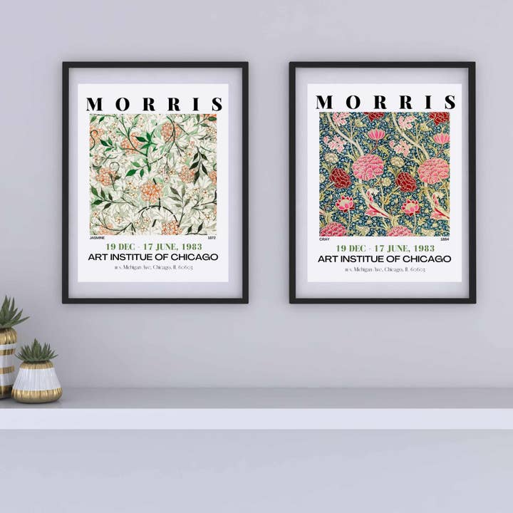 Impresiones artísticas de William Morris, diseño de patrones de cray y jazmín para venta al por mayor de Magnifique Hearts