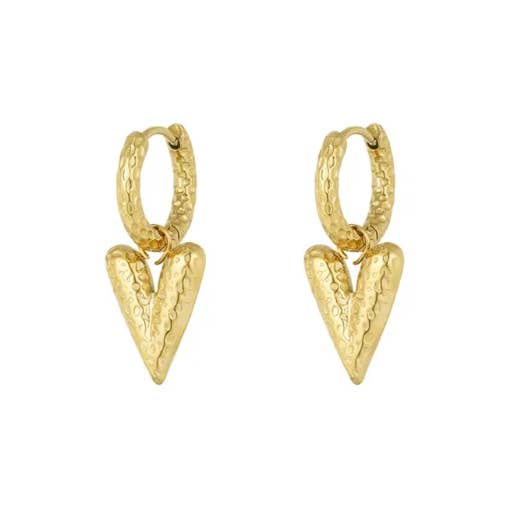 Sansira Jewelry - Wholesale Hangende/ronde oorbellen - Oorbellen Hartje Gold Plated