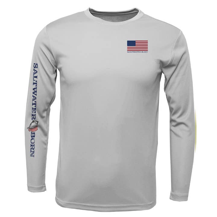 USA Grouper Long Sleeve UPF 50+ Dry-Fit Shirt for wholesale by Saltwater Born