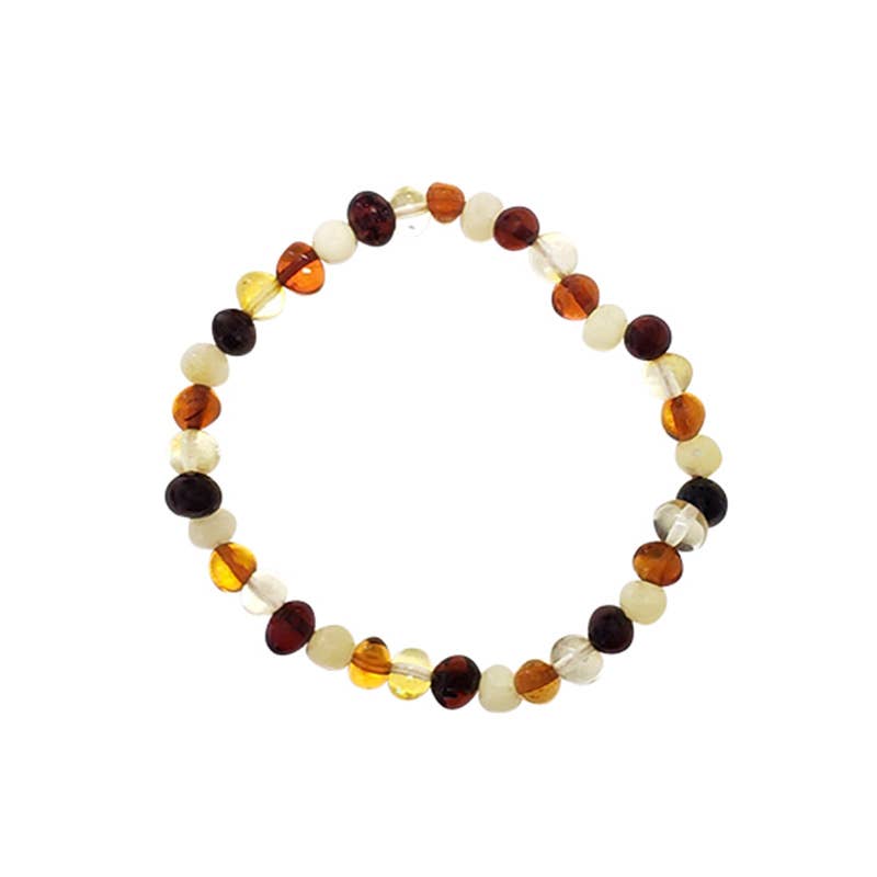 Amberman - Vente Bracelet de perles - Bracelet extensible en ambre multicolore