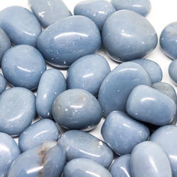 Quasar Gems USA - Wholesale Spiritual Stone/Crystal - Angelite Tumbled 1/2Kilo-1lbs Peru1