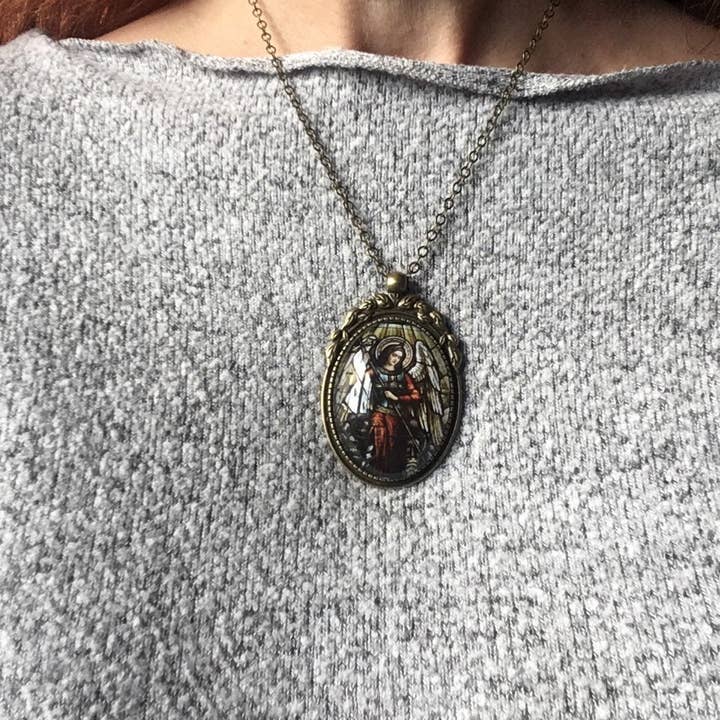 Elysium Pendants - Wholesale Pendant/Charm Necklace - Archangel Michael pendant, angel, angel wings, EP0052