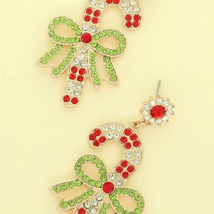 Christmas Candy Cane Earrings for wholesale by SP Sophia Collection