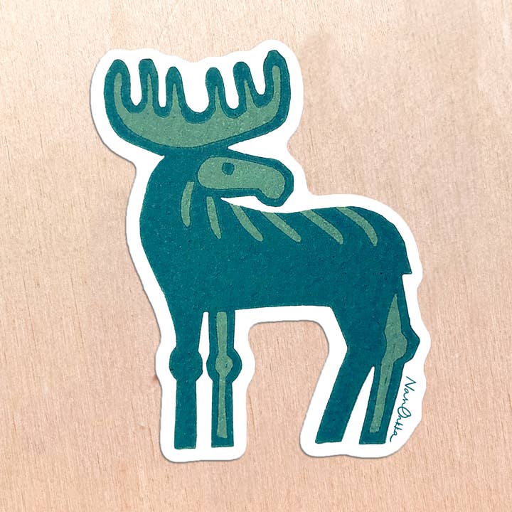 Moose Diecut Sticker for wholesale by Nan Onkka Prints