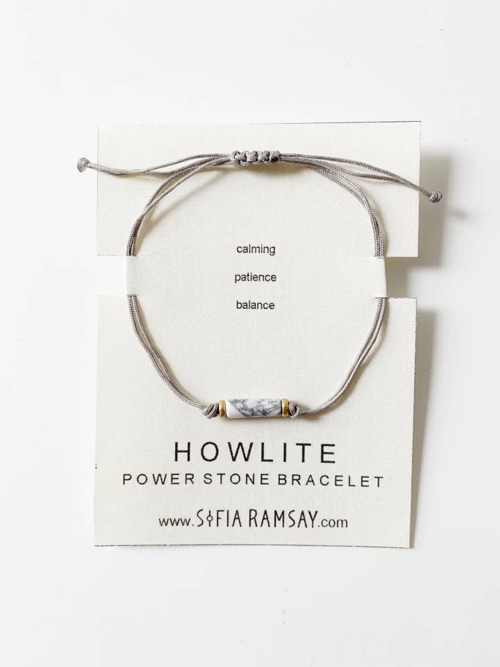 Howlite Power Stone Bracelet - Unisex Semiprecious for wholesale by Sofia Ramsay