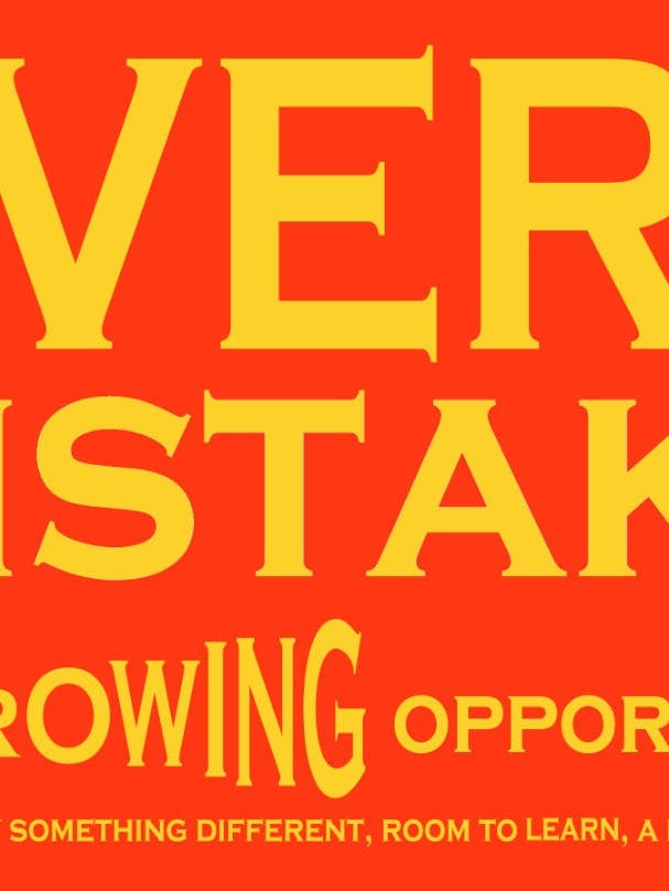 Every Mistake a Growing Opportunity Impression artistique réalisée par des girafes et pour la vente par Giraffes and Robots Pop Art Studio