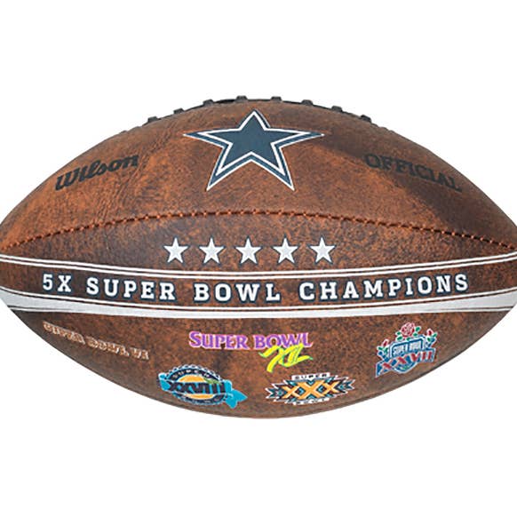 NFL Dallas Cowboys 9" Commemorative 5X Champs Football for wholesale by Gulf Coast Sales