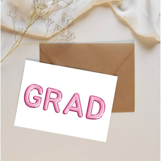 Party Collective - Wholesale Graduation Card - Pink Balloon Letter Graduation Card1