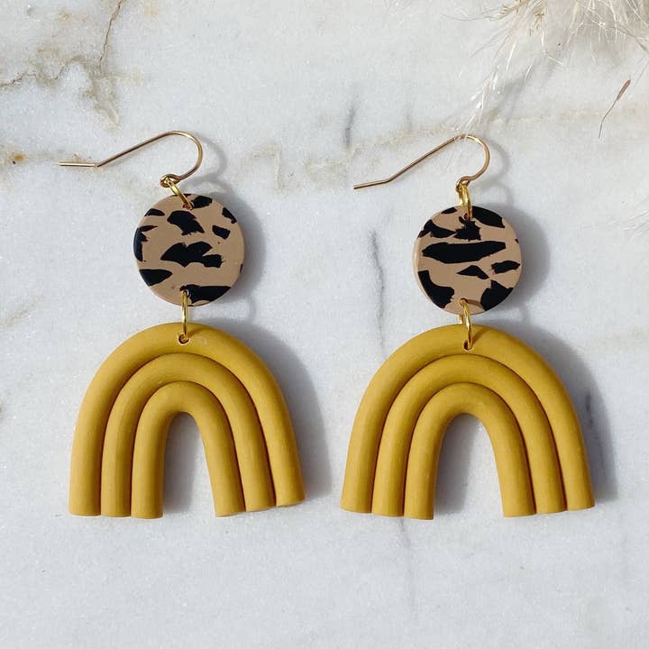 Esmé in Leopard & Golden Hour for wholesale by Of Clay Jewelry