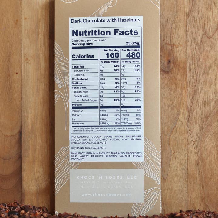 Chocs ‘N Boxes - Wholesale Chocolate bar - 70% Dark Chocolate with Roasted Hazelnuts1