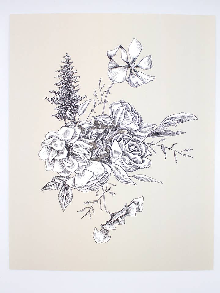 Butter Floral Print for wholesale by Rust Belt Love Paperie