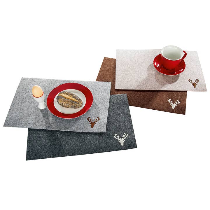 Filz Platzset Recht.Hirsch VE 16 für den Großhandel von Gilde Handwerk Macrander GmbH & Co. KG