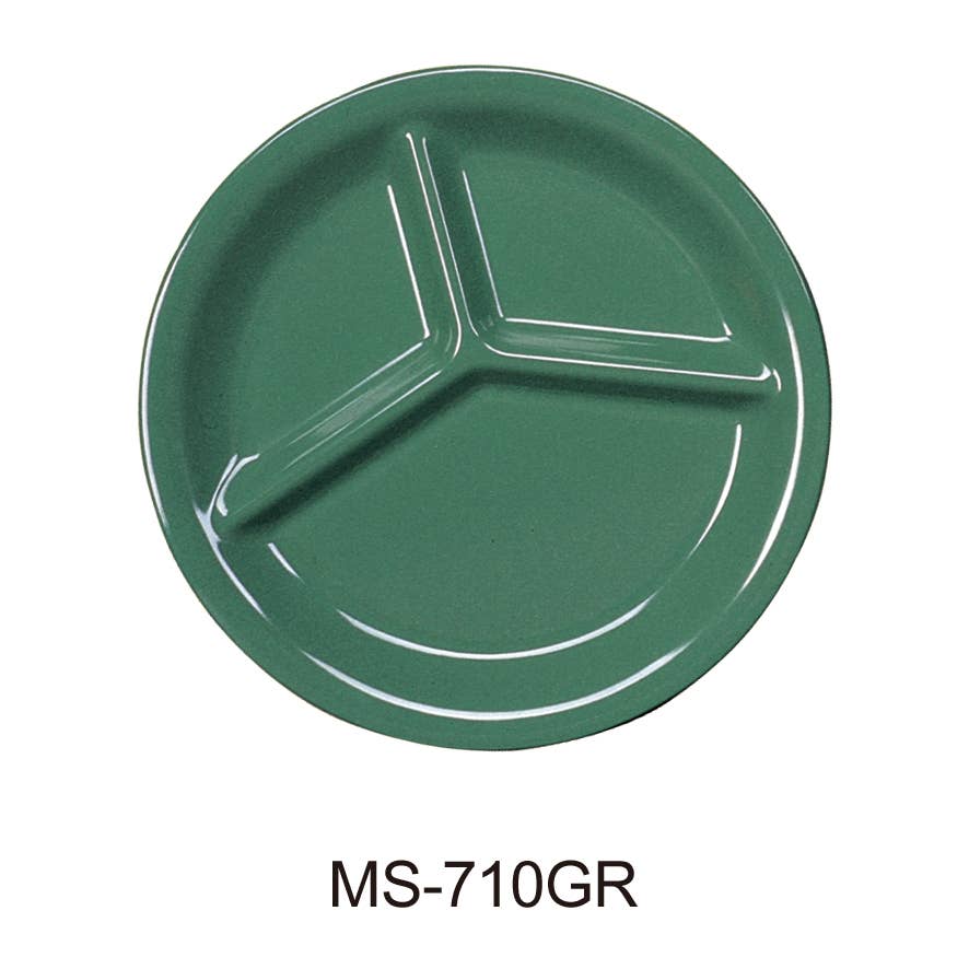 Yanco - Wholesale Dinner Plate - 10" 3-COMPARTMENT PLATE GREEN0