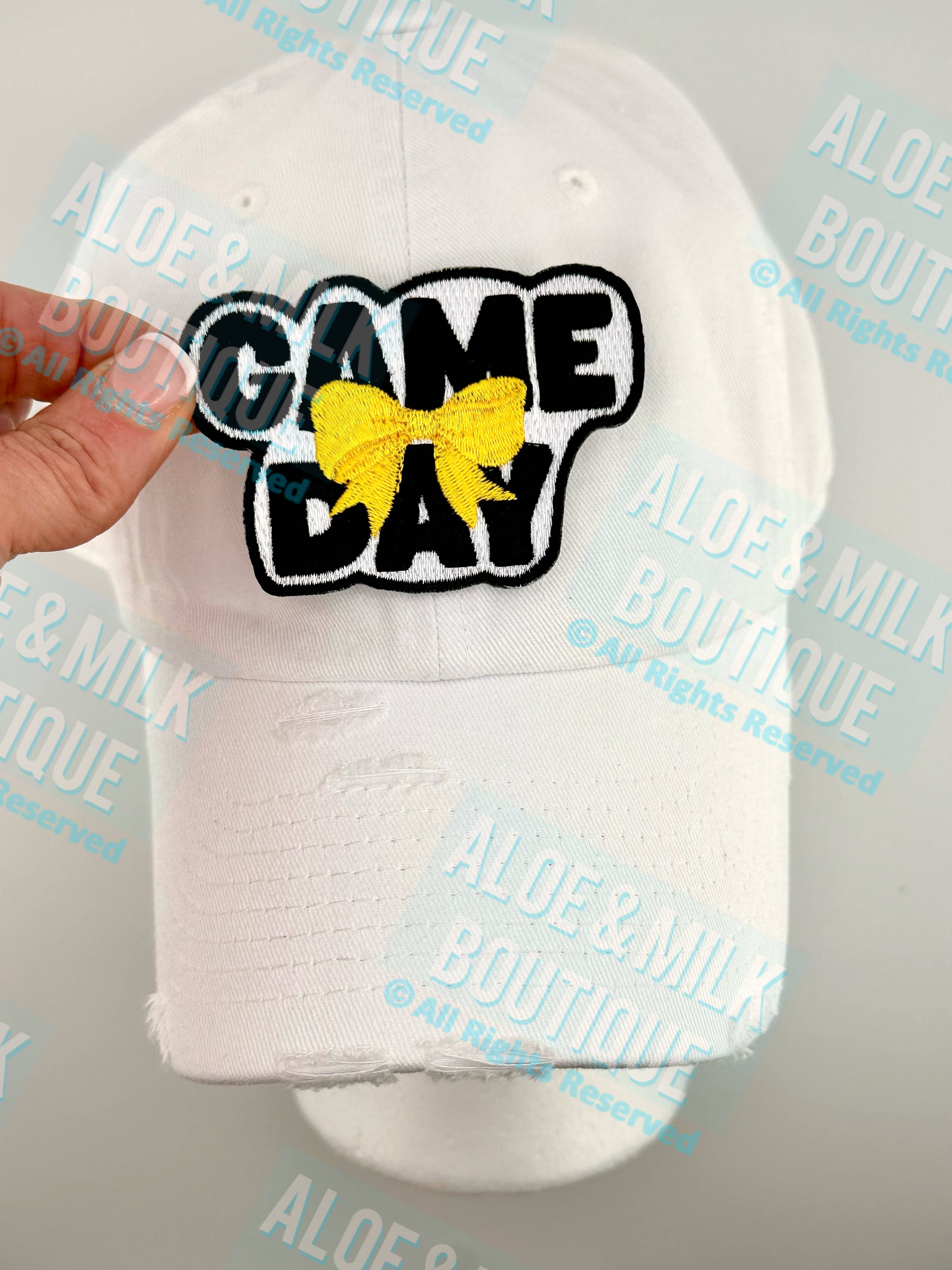 Aloe and Milk Boutique - Wholesale Patch - Game Day W/ Bow Team Patch, game day patches, tailgate hat3