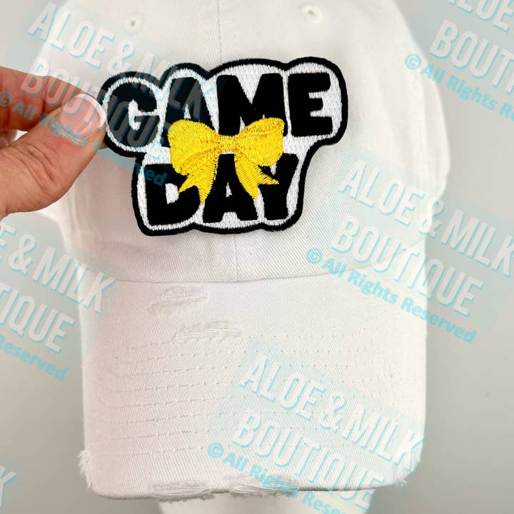 Aloe and Milk Boutique - Wholesale Patch - Game Day W/ Bow Team Patch, game day patches, tailgate hat3