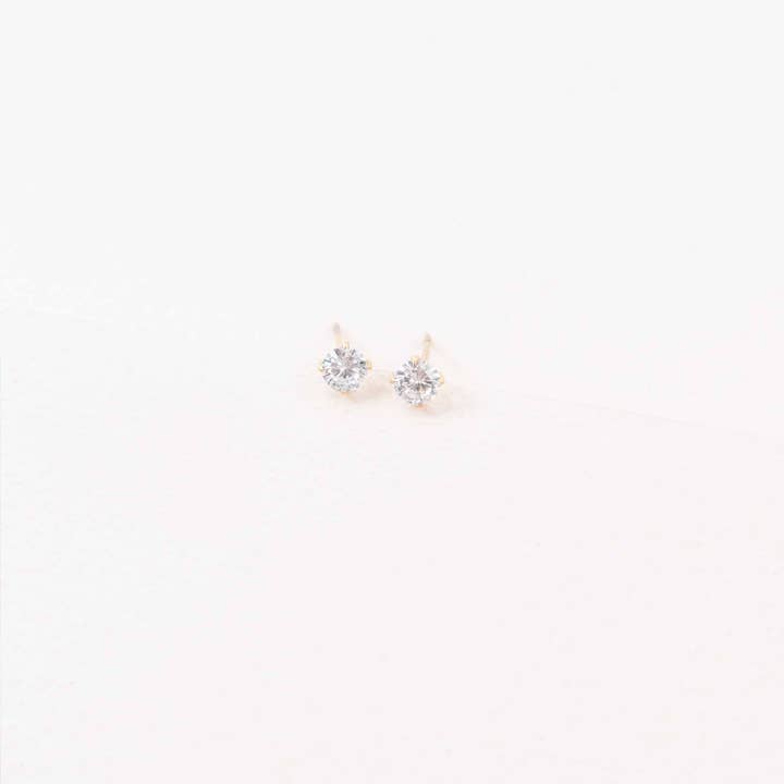 Lovoda - Wholesale Stud/Post Earrings - Single Stone Stud Earrings (14K)