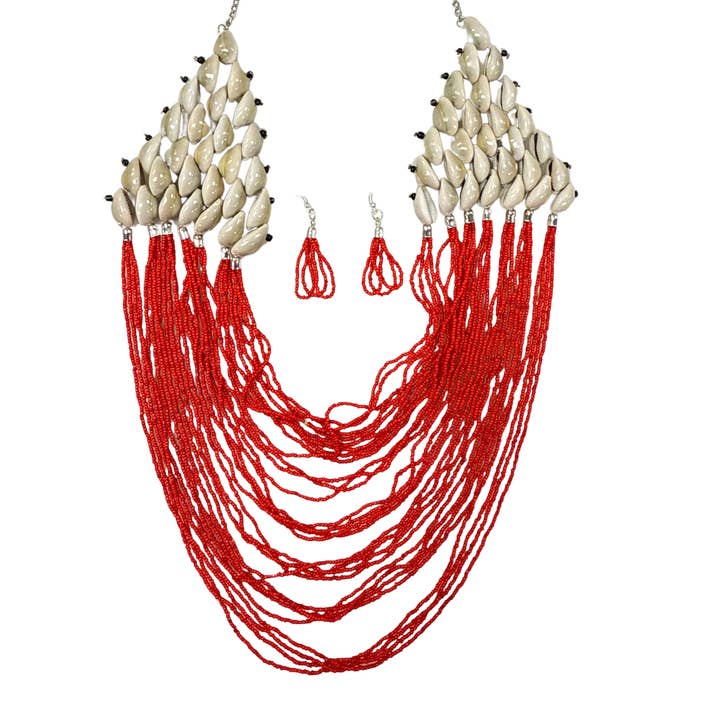 Treasure Jewelry - Wholesale Bib necklace - Large Cowrie Shell Bib Necklace Cowie Necklace10