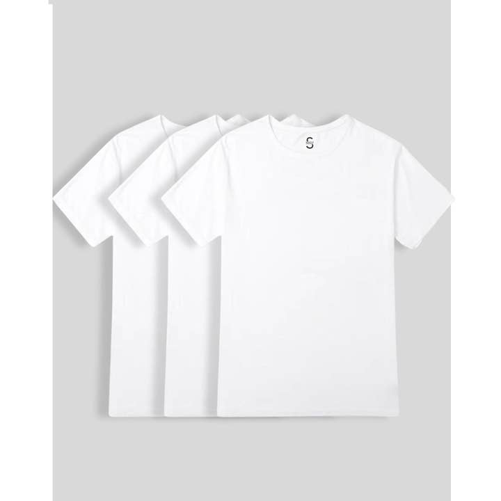 Pack de 3 T-Shirts de Homem com Gola Redonda por atacado de SilkCut Underwear