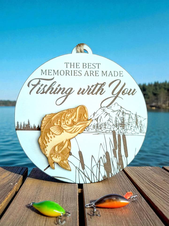 FISHING WITH YOU ORNAMENT for wholesale by Richer Design Co.