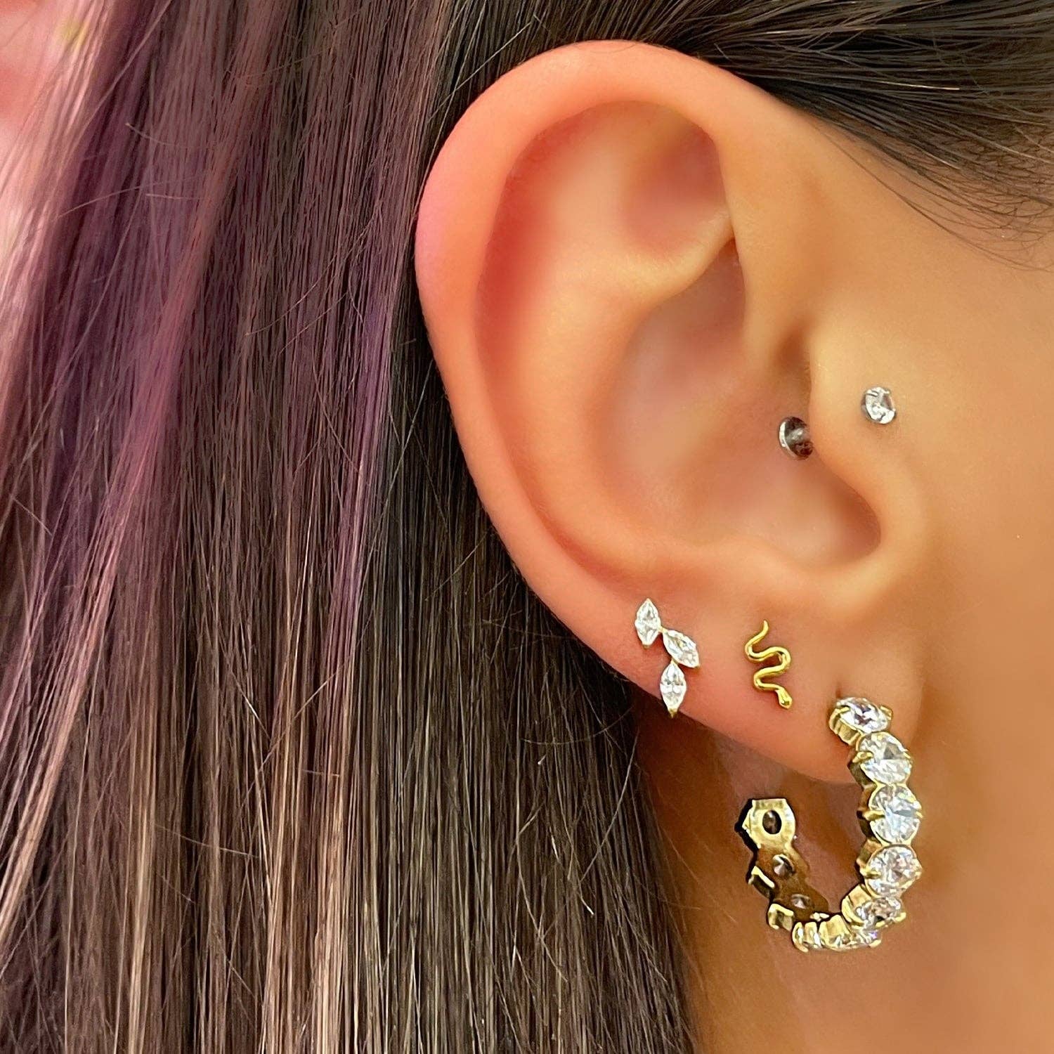 Schmuckgroßhandel - Wholesale Single Earring - Tiny Snake Piercing | Titanium4