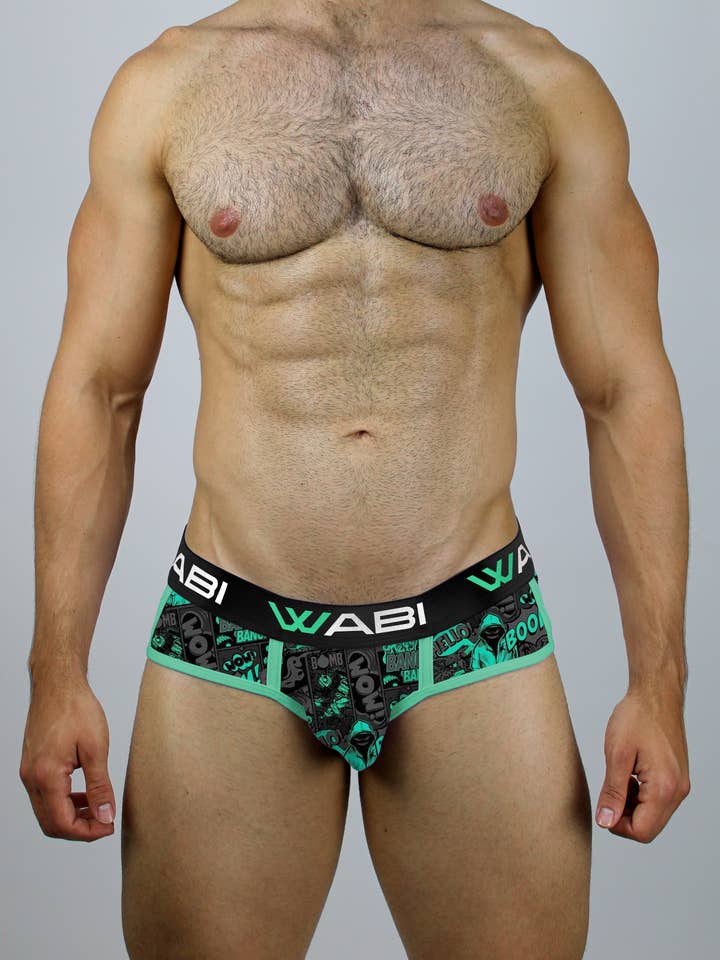 Boxer for Men Underwear Print Green Wabi WNASMX001 for wholesale by Byjou and Duha