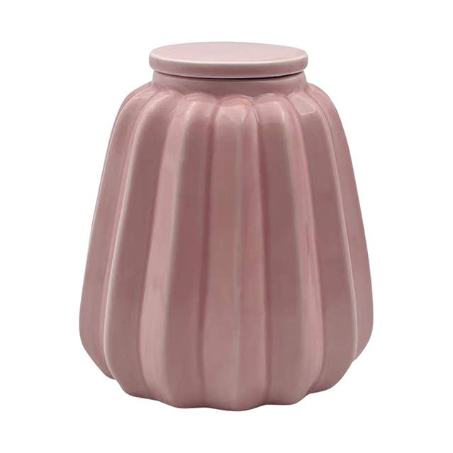 Pink Wavy Pot Vase D17.5 H22cm for wholesale by Opjet Paris