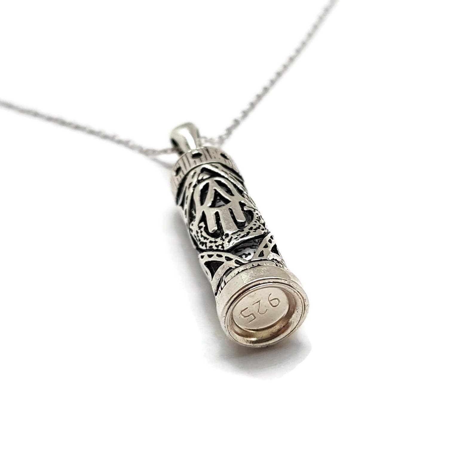 MYSTIC JEWELS - Wholesale Pendant/Charm Necklace - Sterling Silver Mezuzah Pendant Hamsa (Hand of Fatima)3
