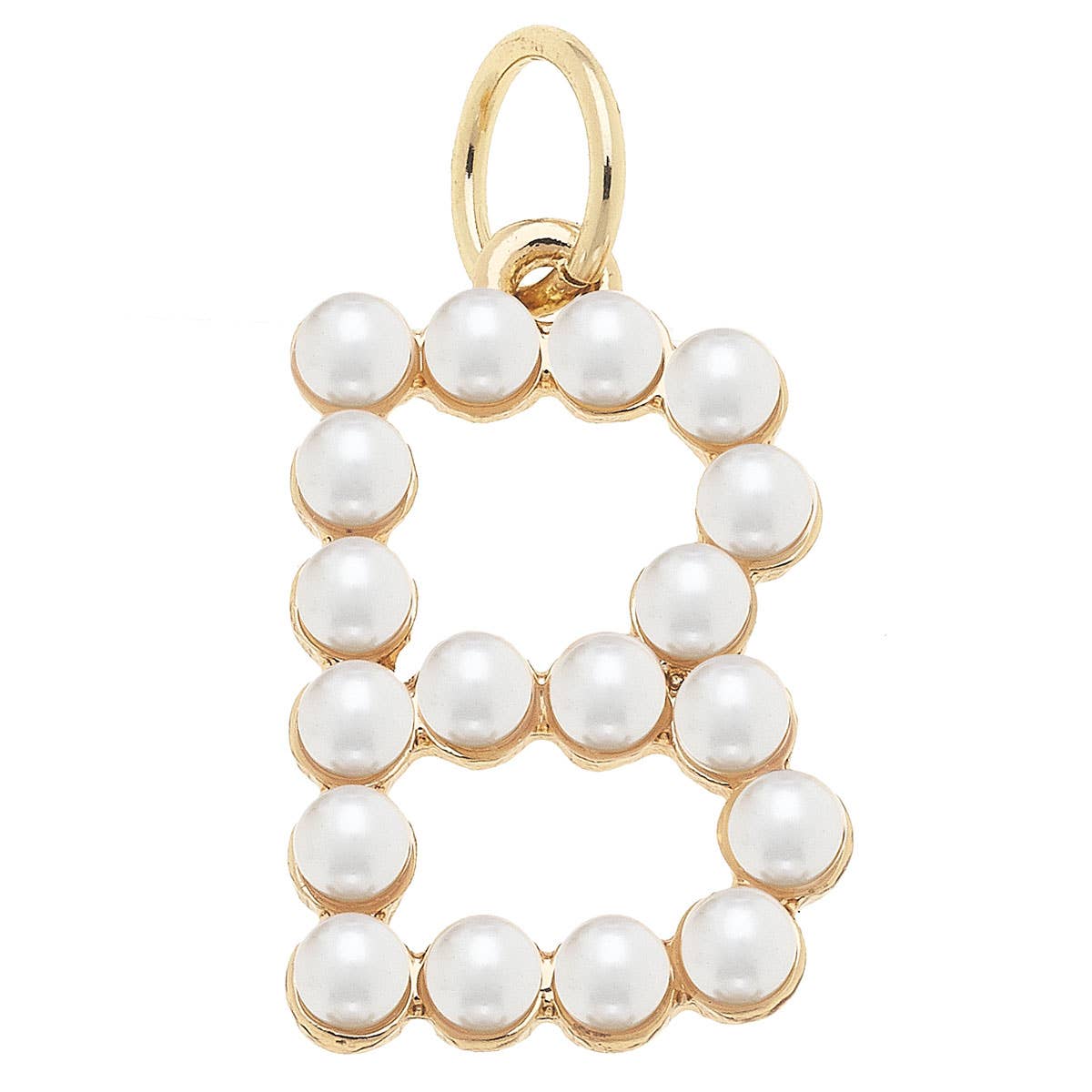 Canvas Style - Wholesale Individual Charm/Pendant - Pearl-Studded Letter Charm in Ivory9